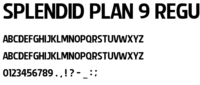 Splendid Plan 9 Regular font